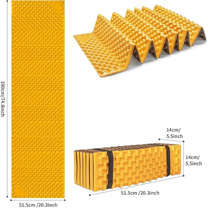 Foam Camping Pads for Hiking, Ultralight Closed Cell Mattress, Waterproof Soft Mat for Adults, Wide Picnic Yoga Mats, Folding Sleeping Pad for Outdoor Backpacking