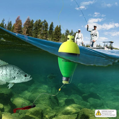 THKFISH Fishing Bobbers Floats,10 Packs Weighted Bobbers, Foam Oval Slip Bobbers for Fishing, Three Colours Crappie Bobbers, for Fishing Bluegill Crappie Panfish Bass Trout, 1in 1.5in 2in