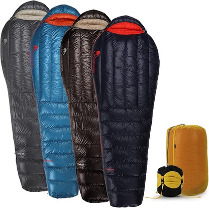Mountaintop Ultralight Mummy Down Sleeping Bag 650 Fill Power Duck Down Suits for 32 Degree F for Camping Hiking Backpacking