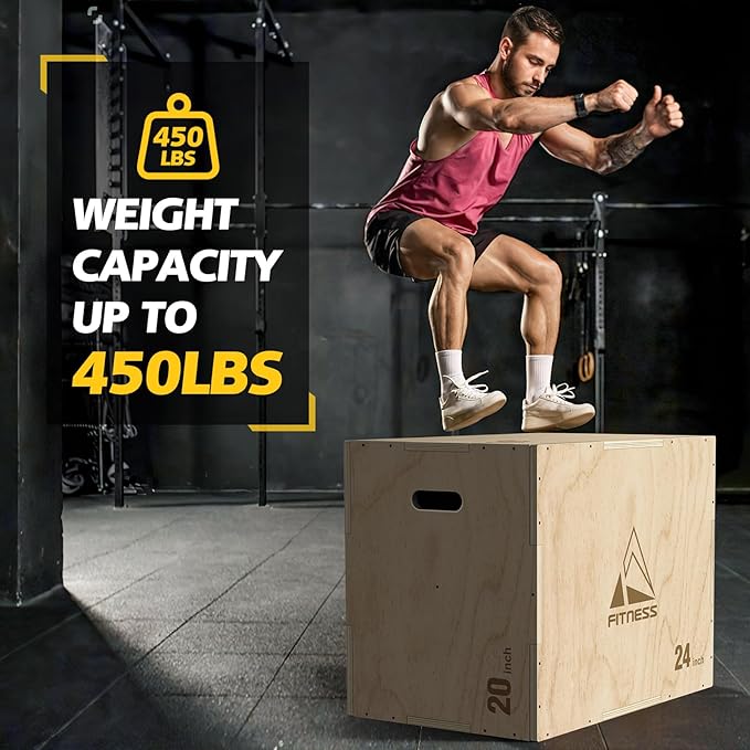 GIKPAL Plyo Jumping Exercise Box, High-Density Foam Plyometric Jump Box for Home Gym Workout, Multiple Size Box Jumps for Step-Up, Box Squat, Explosive Training
