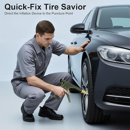 TFCFL Tire Plug Gun Mushroom Tire Plug Kit, Car Auto Tire Plugger Tubeless Tire Wheel Repair Gun Kit w/Plug Rubber Plugging, Portable Car Tire Motorcycle Tire Plugger