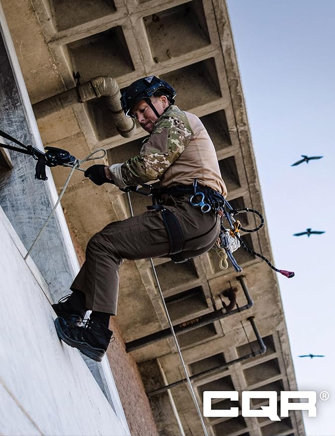 CQR Men's Flex Stretch Tactical Pants, Water Resistant Ripstop Cargo Pants, Lightweight EDC Outdoor Work Hiking Pants