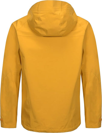 Little Donkey Andy Men's High-performance 3L Hard Shell Waterproof Rain Jacket Breathable Rain Gear for Hiking,Travelling