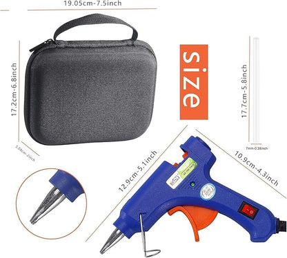 Glue Gun and Sticks Set, Hot Melt Glue Gun Mini for Crafts with 20 Pcs Glue Sticks, Small Hot Glue Guns with Hardshell Carrying Case for School DIY Arts, Craft