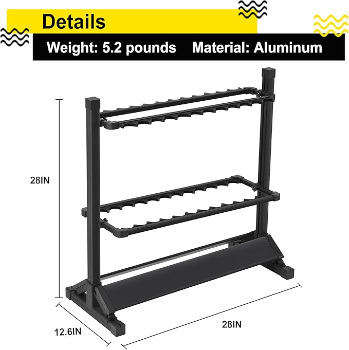 Fishing Rod Holders,Fishing Pole Holders,Fishing Rod Rack,24 Slots to Hold Rods & Reel Combo,Lightweight Aluminum Vertical Fish Pole Garage Storage Ground Display Stand (Black)
