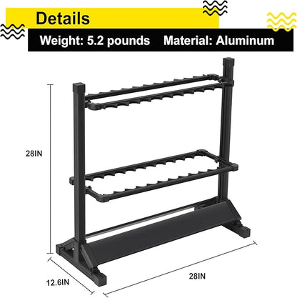 Fishing Rod Holders,Fishing Pole Holders,Fishing Rod Rack,24 Slots to Hold Rods & Reel Combo,Lightweight Aluminum Vertical Fish Pole Garage Storage Ground Display Stand (Black)