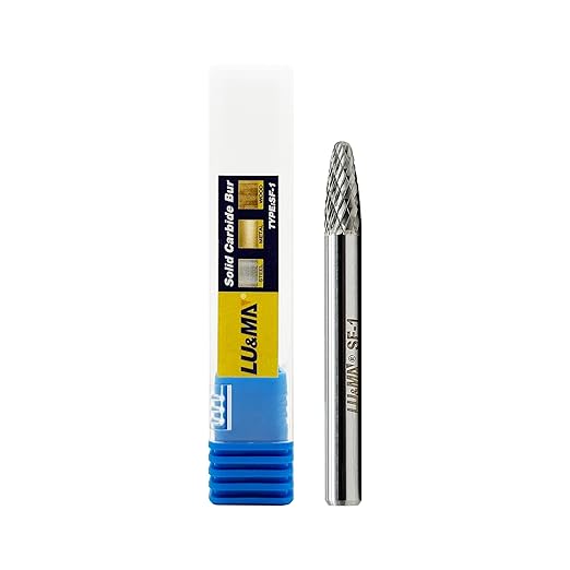 SF-1 Tree Shape Tungsten Carbide Rotary Burr, Double Cut Solid Carbide Rotary Burr Set 1/4" Shank for Die Grinder Drill,Metal Carving, Polishing,Engraving,Drilling by LU&MN