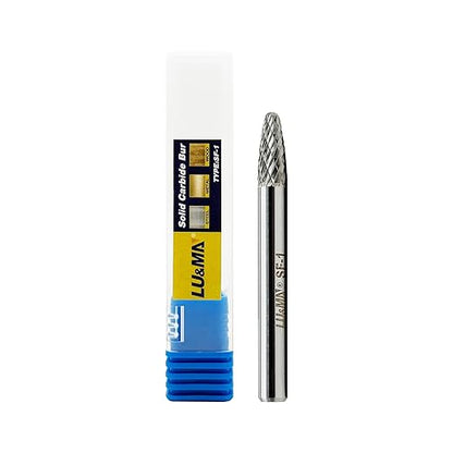 SF-1 Tree Shape Tungsten Carbide Rotary Burr, Double Cut Solid Carbide Rotary Burr Set 1/4" Shank for Die Grinder Drill,Metal Carving, Polishing,Engraving,Drilling by LU&MN