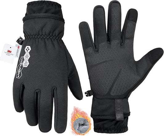 HANDLANDY Winter Gloves for Men & Women, Insulated Waterproof for Cold Weather, Thermal Glove for Cycling, Ski, Riding, Driving, Biking, Running