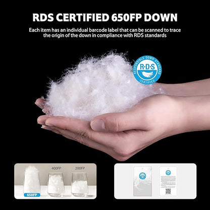 Naturehike 0 Degree Ultralight Down Sleeping Bag for Adults, 650FP Backpacking Cold Weather Sleeping Bag with RDS Down, 28.9℉ for Camping, Hiking, 2025 Model