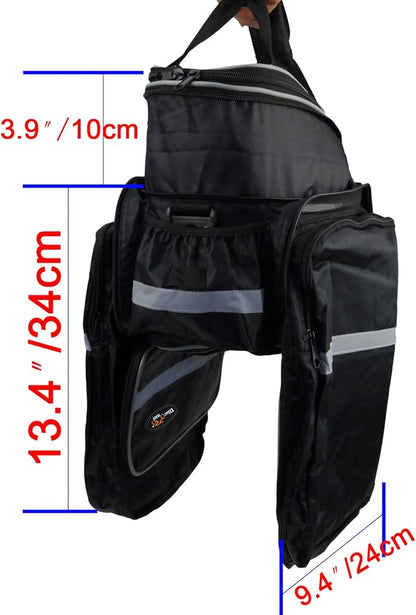 Disconano® Waterproof Multi Function Excursion Cycling Bicycle Bike Rear Seat Trunk Bag Carrying Luggage Package Rack Panniers with Rainproof Cover