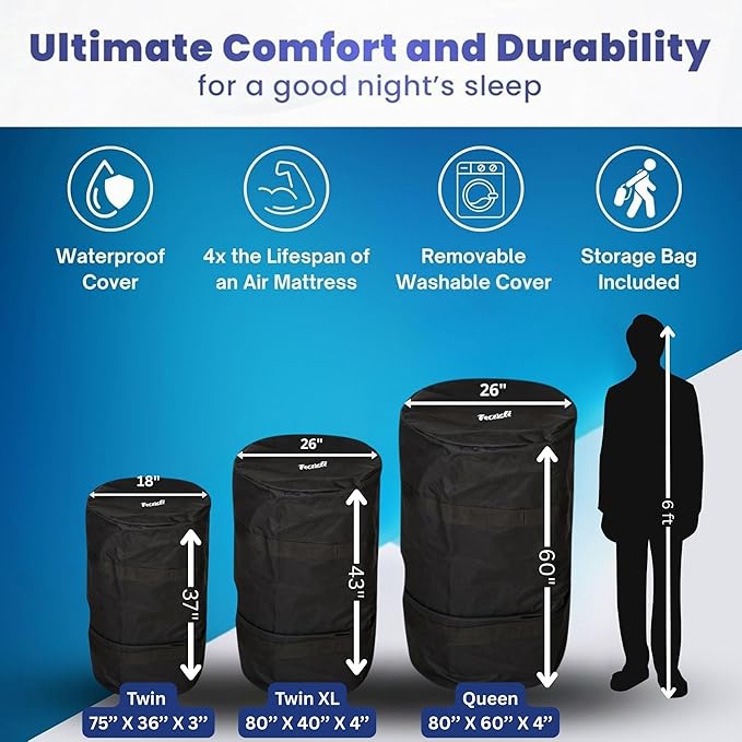 Hazli Matrix Comfort-Cell Memory Foam Camping Mattress Pad - Roll Up Mattress for Adults - Portable Cot Sleeping Pad for Camping - Floor Mat or Bed Roll for Car, SUV