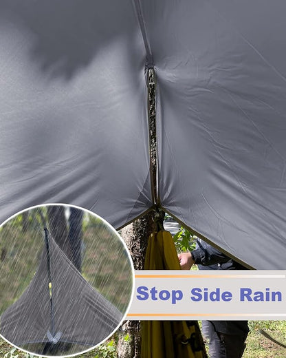 Sunyear Camping Hammock, Portable Single & Double Hammock with Net, 2 Person Hammock Tent with 2 * 10ft Straps, Best for Outdoor Hiking Survival Travel