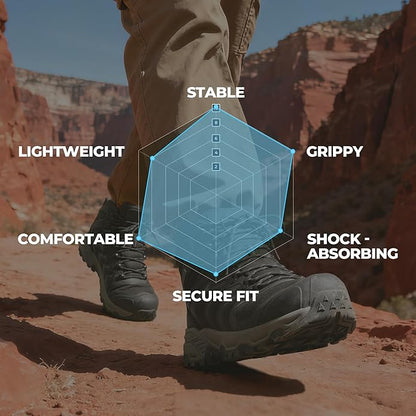 NORTIV 8 Men's Waterproof PRO Hiking Boots Outdoor Lightweight Non-Slip Arch Support Trekking Camping Ankle Boots Armadillo Update