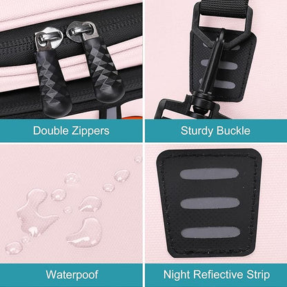 MOSISO Bike Rack Bag with 2 Removable Panniers, Waterproof Bike Trunk Cooler Storage Handbag Insulated Bicycle Rear Seat Pouch, Bicycle Storage Saddle Shoulder Bag Cycling Luggage Pouch, Pink