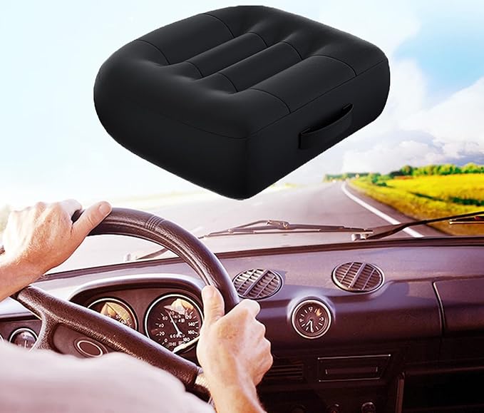 drivers seat booster cushion for adults/Car Booster Seat for Short Drivers/Increase The Field of View by 12cm/ 4.7in,Improve comfort，Ideal for suitable for car/office/home/wheelchair/Black