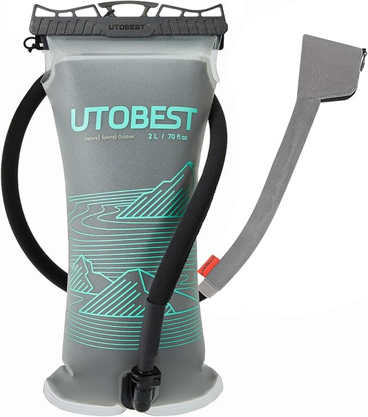 Insulated Water Bladder with Bite Valve Cover Keeps Water Cool or Warm for Hours, Leakproof TPU Hydration for Hiking Camping and Backpacking