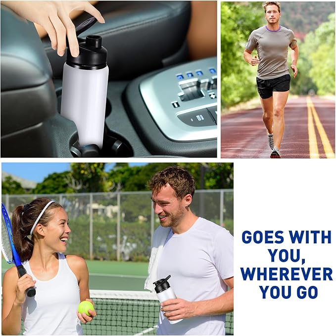 Mimorou 10 Pieces 13.5 oz Reusable Aluminum Water Bottles Bulk Outdoor Sports Water Bottles Multipack Travel Bottles for Gym, Hiking, Cycling, Camping, Fishing, Snap Lid(White)