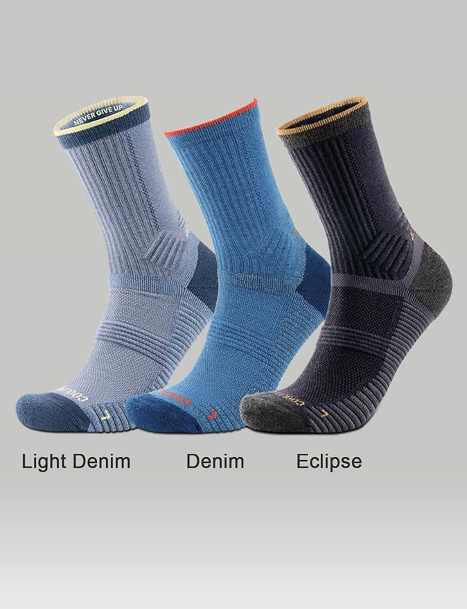 Merino Wool seamlsee Hiking Socks Moisture Wicking Anti-Blister Breathable Cushioned Compression Mens