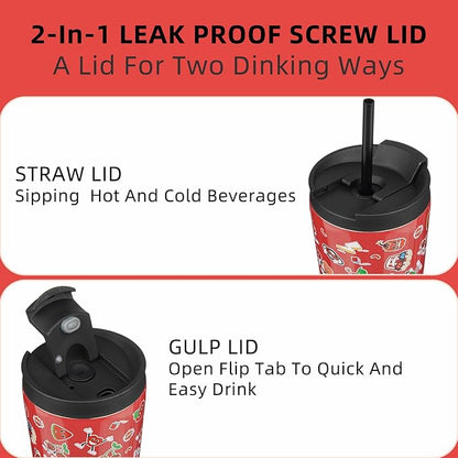 BJPKPK 26oz Tumbler With lid And Straw Stainless Steel Travel Coffee Mug Insulated Tumblers Cups,Passionate Red