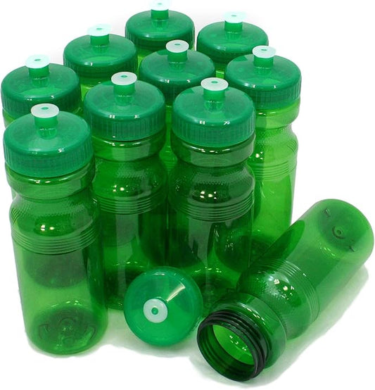 Rolling Sands 24 Ounce BPA-Free Plastic Water Bottles, Set of 10, Made in USA