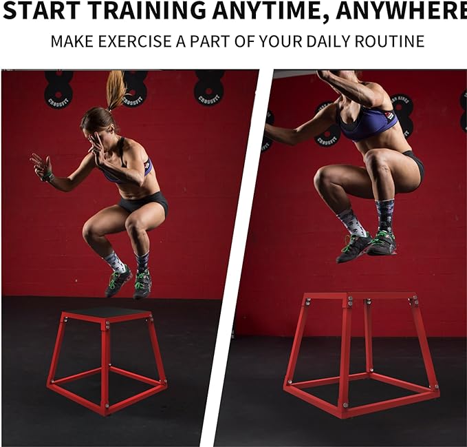 Heavy-Duty Steel Reinforced Jump Box -12 "Anti-Slip Sports Reinforcement Box, Fitness Box Jump, Exercise Step Platform, Strength Training, Suitable for Home and Gym