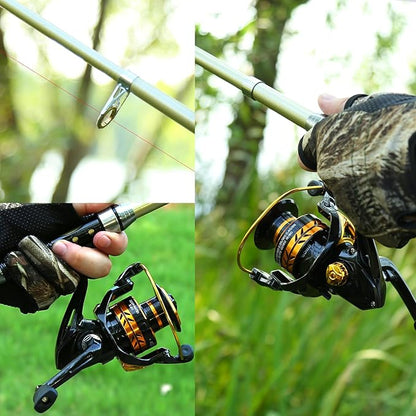 Telescopic Fishing Rod and Reel Combo – Collapsible 5.9ft Fishing Pole with Spinning Reel & Carry Bag, Travel Fishing Starter Kit for Beginners & Gifts