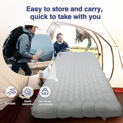 Ultralight Sleeping Pad 28oz, 7.2 R Insulated Inflatable Sleeping Pad, Lightweight Sleeping Mat for Camping, Hiking, Backpacking, Climbing with Inflatable Bag, Regular (70.9 × 23.6in)