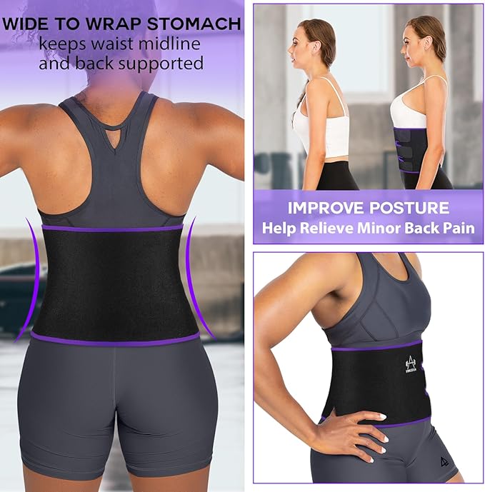 Waist Trimmer Belt Men Sweat Band Stomach Wrap, Waist Trainer for Women Workout