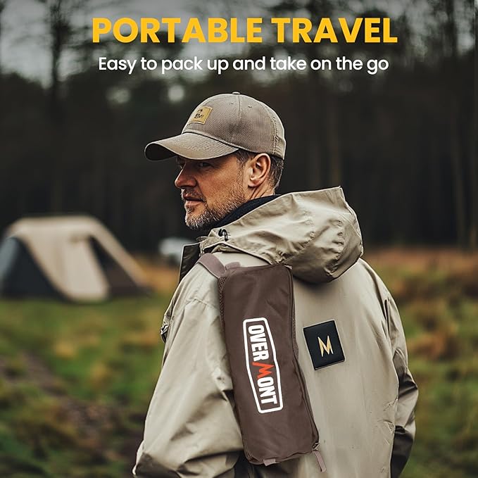 Overmont Ultralight Portable Camping Chair- Lightweight Folding Backpacking Chair, Support up to 330Lbs Compact Beach Chair for Adults with Carry Bag for Backpack Hiking Fishing Outdoor Camp Travel