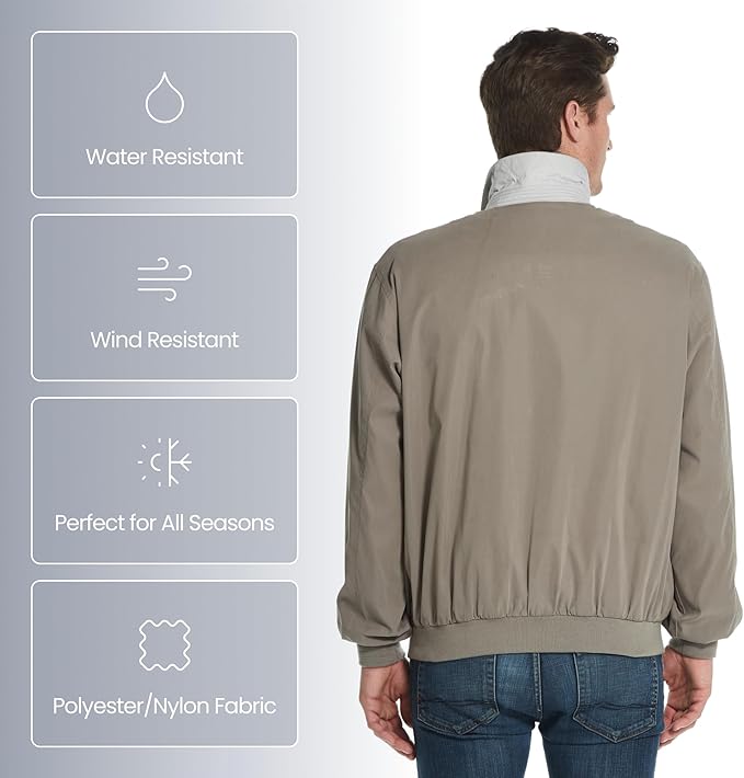 Weatherproof Men's Golf Jacket - Lightweight Windbreaker, Water-Resistant Microfiber Shell, Perfect for Golf & Casual Wear