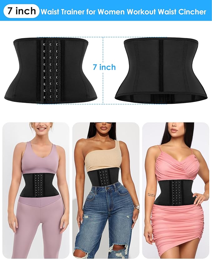 Short Torso Waist Trainer for Women Lower Belly Fat, Workout Fajas Colombianas Waist Cincher Corset