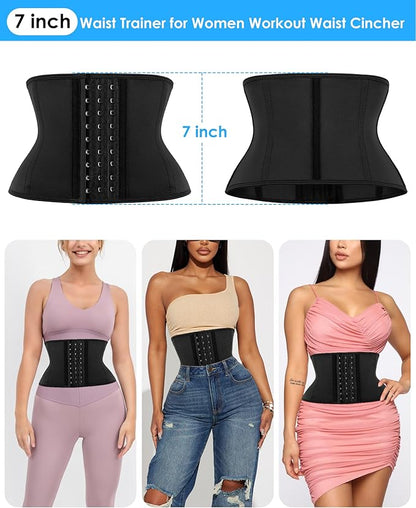 Short Torso Waist Trainer for Women Lower Belly Fat, Workout Fajas Colombianas Waist Cincher Corset
