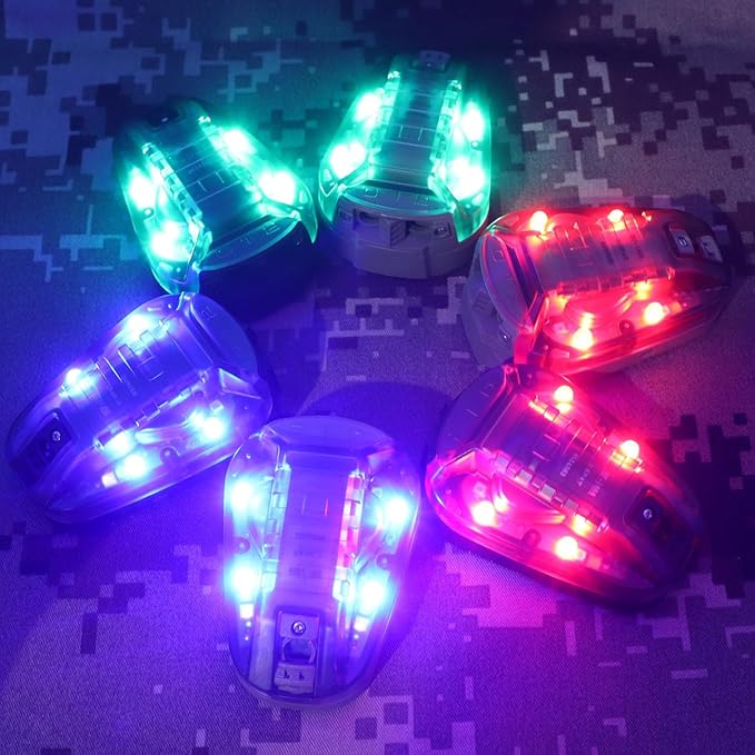 Tactical IR Strobe Helmet Light Military Identification Light with Visible LED + White Strobe Survival Signal Light (Tan-Red)