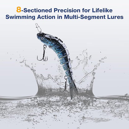 Goture Bass Fishing Lures, Lifelike Jointed Swimbait for Bass Trout Walleye Crappie Pike, Slow Sinking Segment Swimming Bait Fishing Lures for Freshwater and Saltwater, Gifts for Men