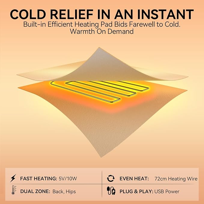 Oversized Heated Camping Chair Fully Thick Padded Camping Chair for Adults 3 Levels Adjustable Portable Heated Camp Chair for Outdoor Use (Battery Not Included)