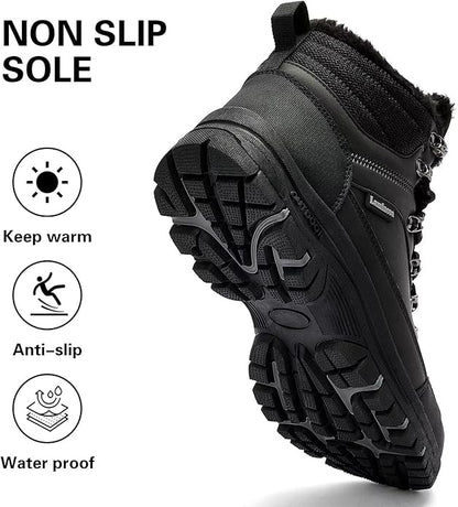 Lamincoa Mens Snow Boots Water Resistant Hiking Boots for Men Non-slip Winter Outdoor Warm Comfort Camping Backpacking Shoe