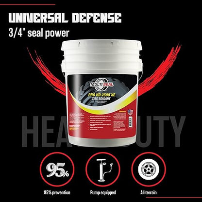 PRO HD 2500 XE Industrial-Grade Tire Sealant - Ethylene Glycol Formula - Heavy-Duty Protection - On/Off-Road Applications - Tubeless Tire Sealant - 5-Gallon Pail with Pump