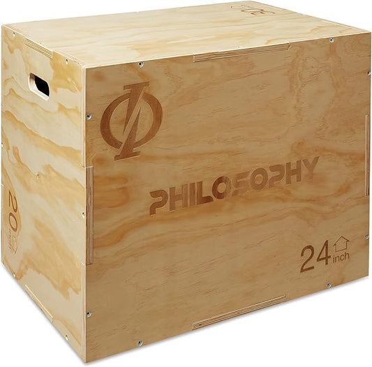 Philosophy Gym 3 in 1 Wood Plyometric Box - Jumping Plyo Box for Training and Conditioning