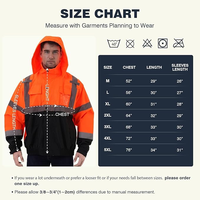 SKSAFETY Hi Vis Reflective Rain suits for Men Waterproof - High Vis Safety Rain Jacket, High Visibility Raincoat for Men