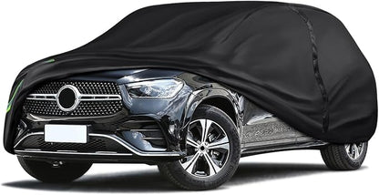 16-Layer 600D Heavy Duty Universal Full Car Cover for Outdoor & Indoor Use - All Weather Sun UV Rain Snow Dust Proof, Waterproof Scratch Resistant, Fits SUVs Body Length 201"-211"/16.7-17.5 ft