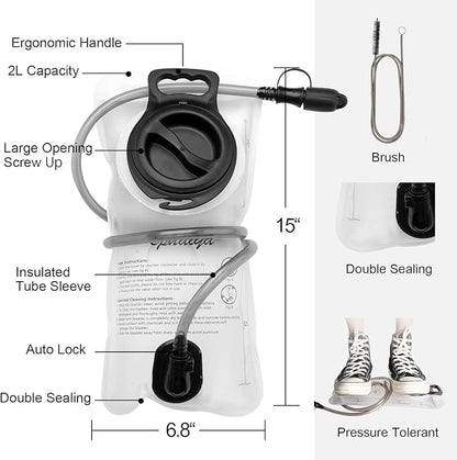 Hydration Bladder 2L-3L Water Storage Bag Reservoir,Military Hydration Pack Replacement for Hiking Biking Climbing Cycling Running Camping Backpack