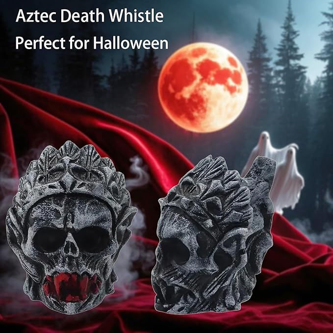 Aztec Death Whistle - 125+ Decibels Human Loudest Screams, Ancient Aztec Whistle for Halloween, Dia De Los Muertos, Unique Gifts for Horror & History Fan