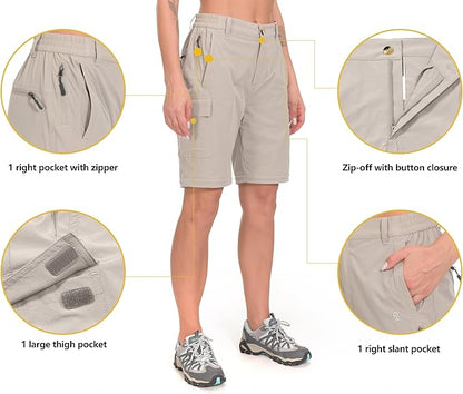 Little Donkey Andy Women's Stretch Convertible Pants, Zip Off Quick Dry Hiking Pants