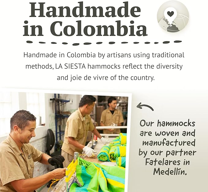 LA SIESTA Modesta Organic Cotton Hammock - Indoor Outdoor, Bedroom Backyard Porch Patio Tree - Extra Large Fabric Bed, 2 Person - Max 440 Lbs, King, Nougat