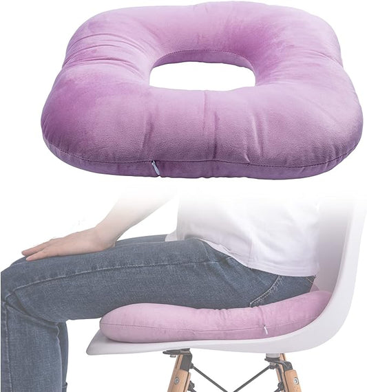 Donut Pillow for Tailbone Pain Relief, Wheelchair Cushion for Hemorrhoids and Bed Sores, Pregnancy, Donut Pillow Suitable for Office, Long Travel, Car and Home Sofa