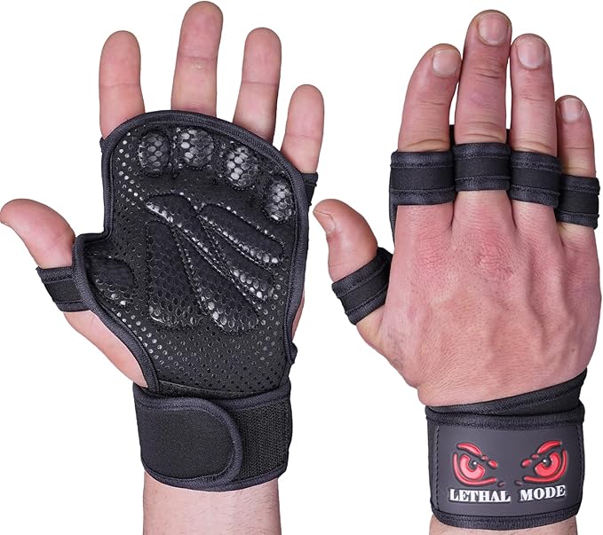 Workout Gloves for Men & Women – Fingerless Weight Lifting Gloves with Wrist Support for Gym, Crossfit, and Exercise – Durable Grip for Weightlifting, Cycling & Training