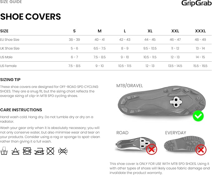 GripGrab RaceThermo X Waterproof Winter Gravel MTB Cycling Shoe Covers Cold Weather Neoprene Offroad Biking Overshoes