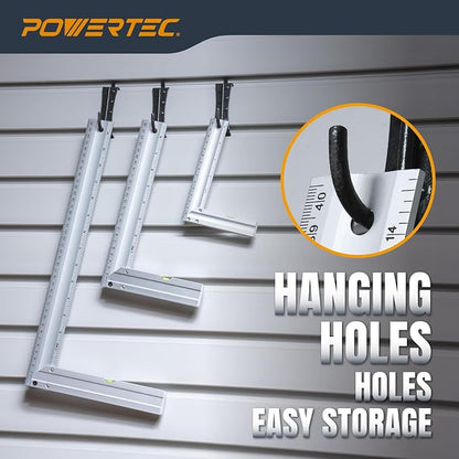 POWERTEC Setup Blocks Height Gauge 15pc Set, Router Table Setup Bars w/L Square 3pc, Machinist Square for Router Fence, Table Saw Blade, Band Saw, Drill Press (72052)