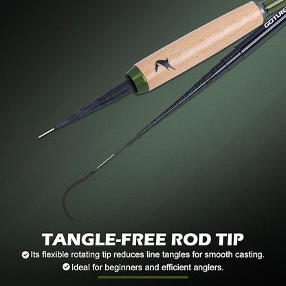 Goture 2pcs Tenkara Fishing Pole for Streams, Rivers, Ultralight Carbon Fiber Fishing Rods Inshore Stream Trout Pole for Micro Fishing